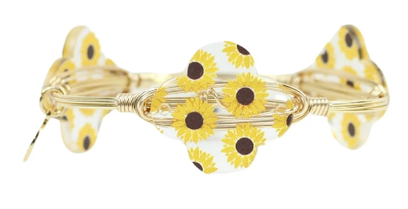 Sunflower Fields Bangle Bracelet