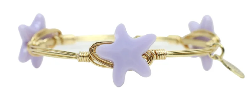 Starfish Bangle Bracelet - Lavender