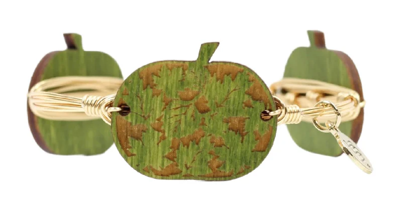 Green Leaves Pumpkin Bangle Bracelet