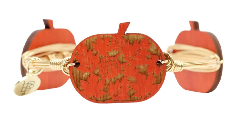 Orange Leaves Pumpkin Bangle Bracelet