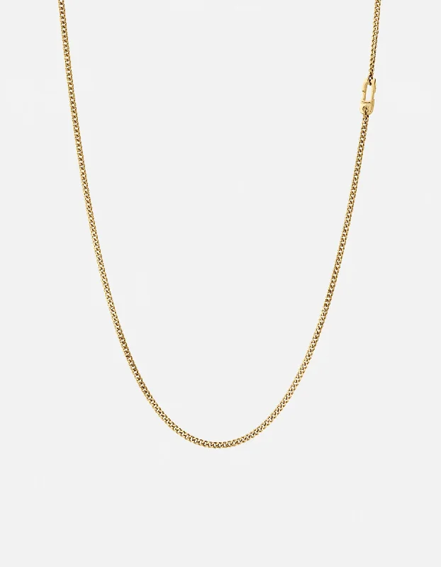 2mm Mini Annex Chain Necklace, Gold Vermeil