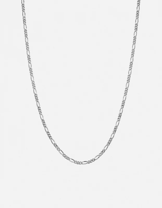 3mm Figaro Chain Necklace, Sterling Silver