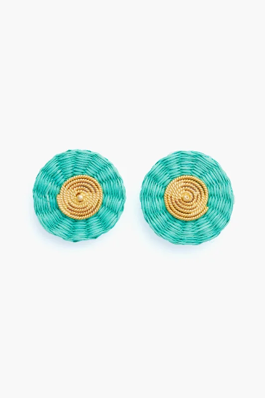 Blue Green Iraca Studs