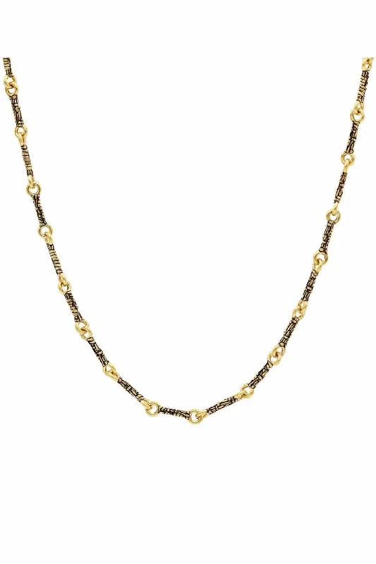 Brass Woven Single Strand Necklace