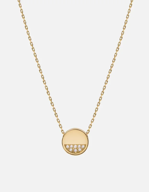 Circuit Necklace, 14k Gold Pavé