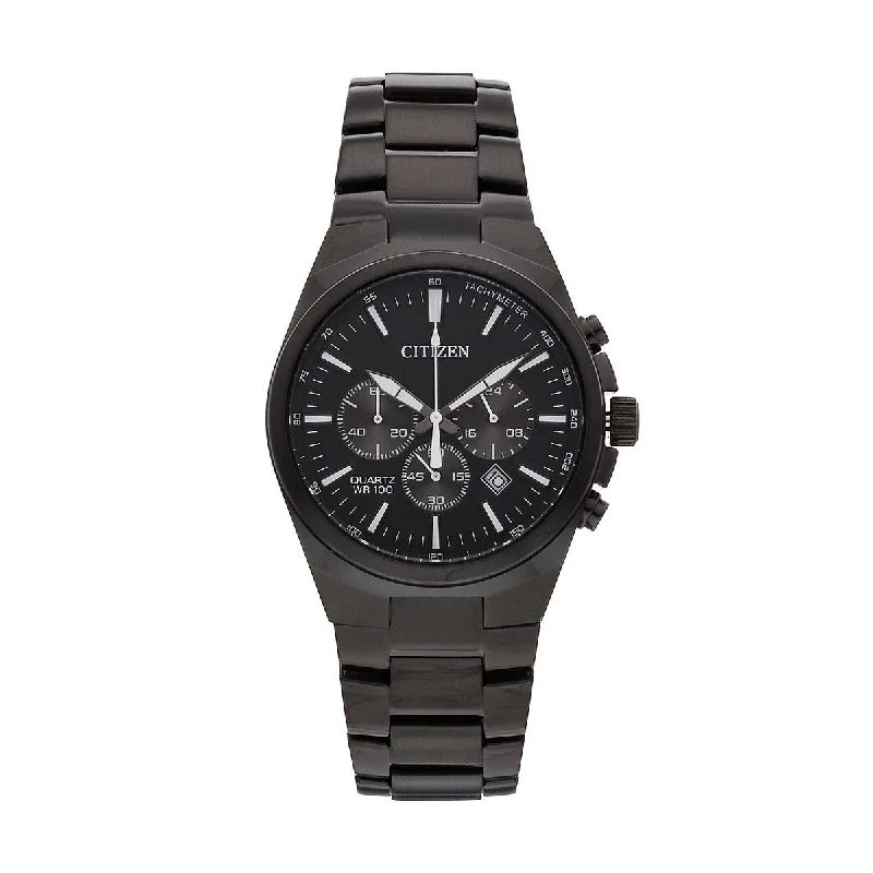 Citizen Black Dial and Black Stainless Steel Bracelet Mens Watch (quartz movement)