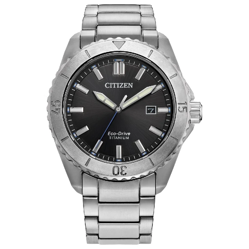 Citizen Brycen Mens Watch with Black Dial and Super Titanium™ Bracelet (eco-drive movement)