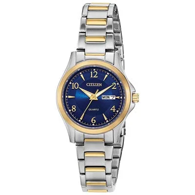 Citizen Womens Watch with Blue Dial and Stainless Steel and Yellow Gold Toned Bracelet (quartz movement)