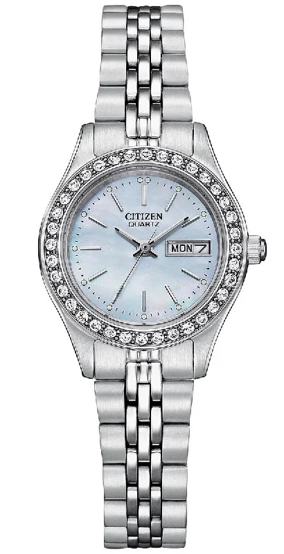 Citizen Womens Watch with Blue Dial and Stainless Steel Bracelet (quartz movement)