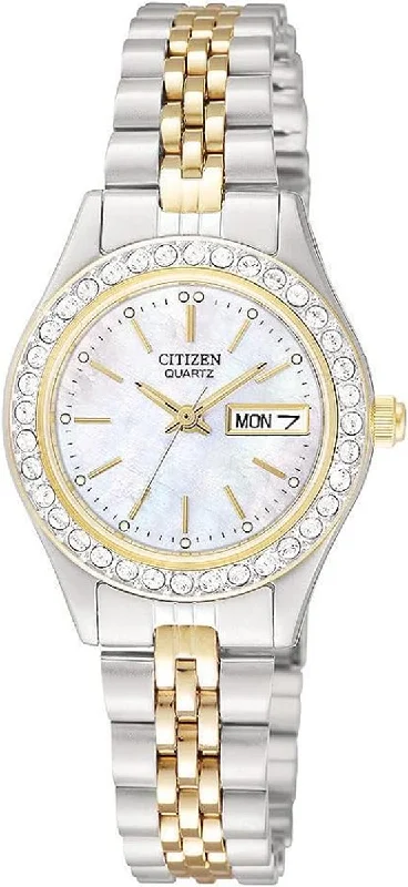 Citizen Womens Watch with Mother of Pearl Dial and Two Toned Stainless Steel Bracelet (quartz movement)