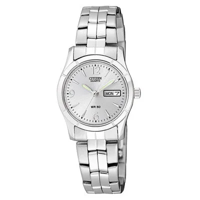 Citizen Womens Watch with White Dial and Stainless Steel Bracelet (quartz movement)