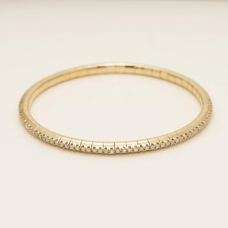 Diamond Flexible Bangle Bracelet in 14kt Yellow Gold (1 3/4ct tw)