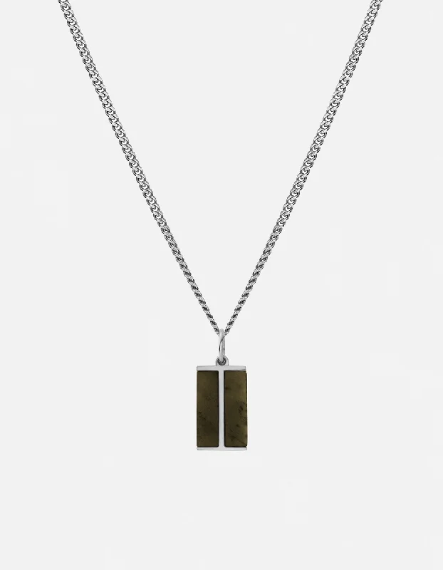 Duo Jasper Necklace, Sterling Silver