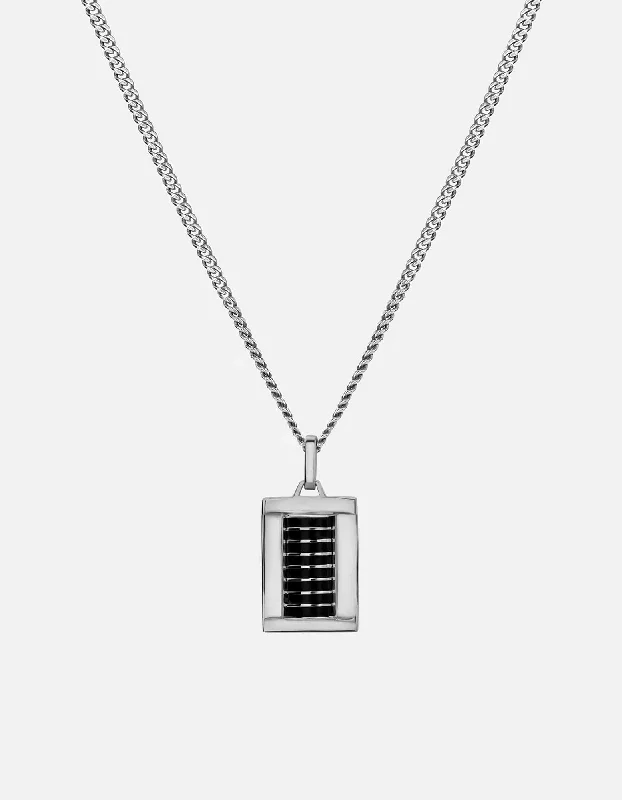 Enzo Necklace, Sterling Silver/Black