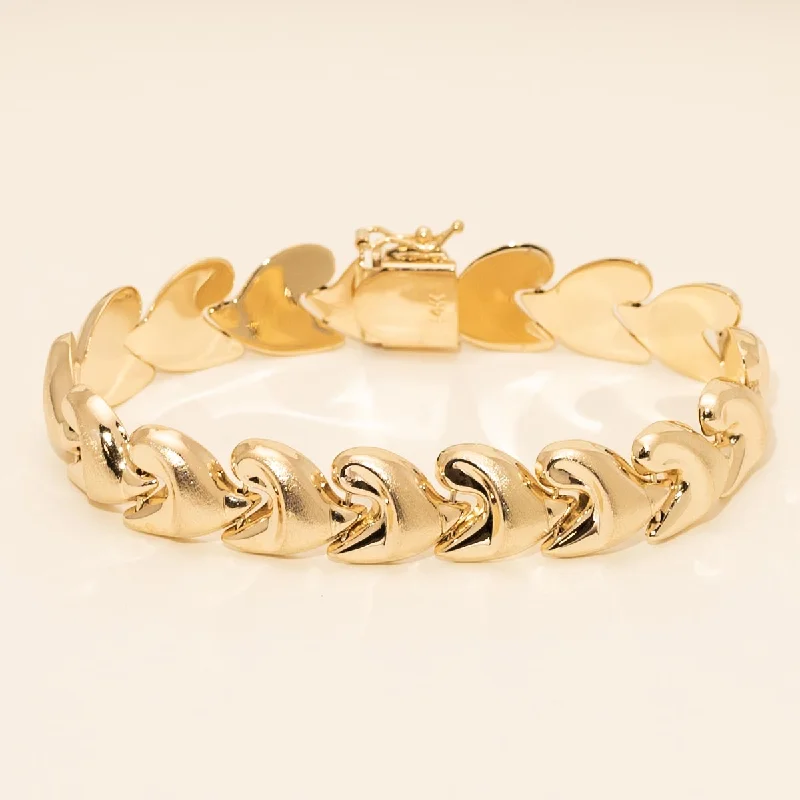 Estate Fancy Link Bracelet in 14kt Yellow Gold