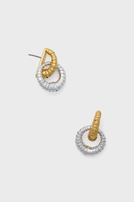 Gold and Silver Wrapped Emilia Hoops