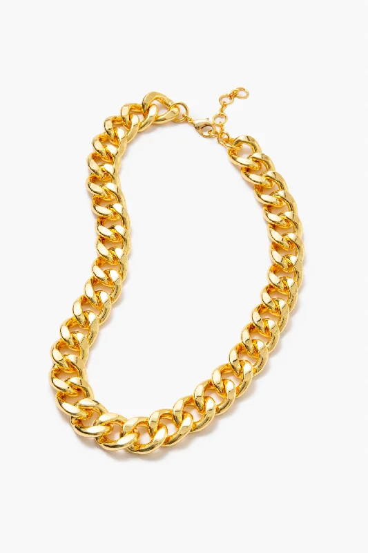 Gold Flat Chain Link Necklace