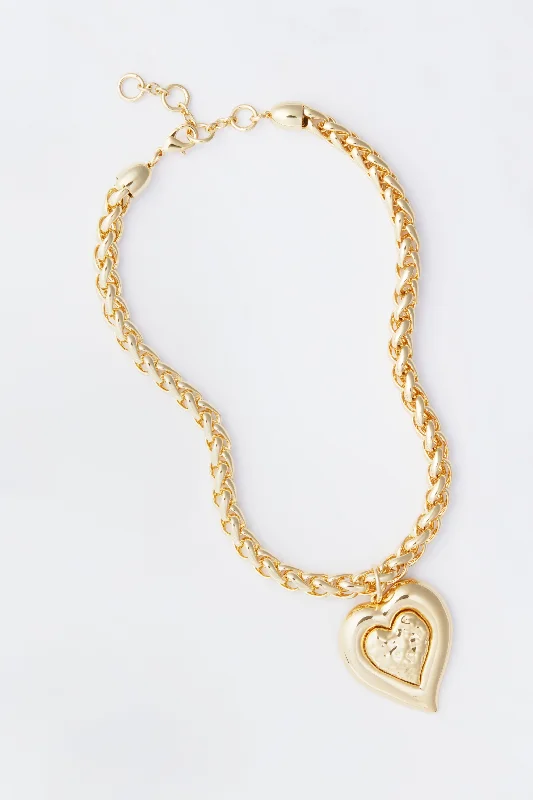 Gold Maxwell Heart Pendant Necklace