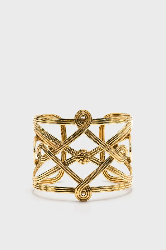 Gold Monique Compass Cuff