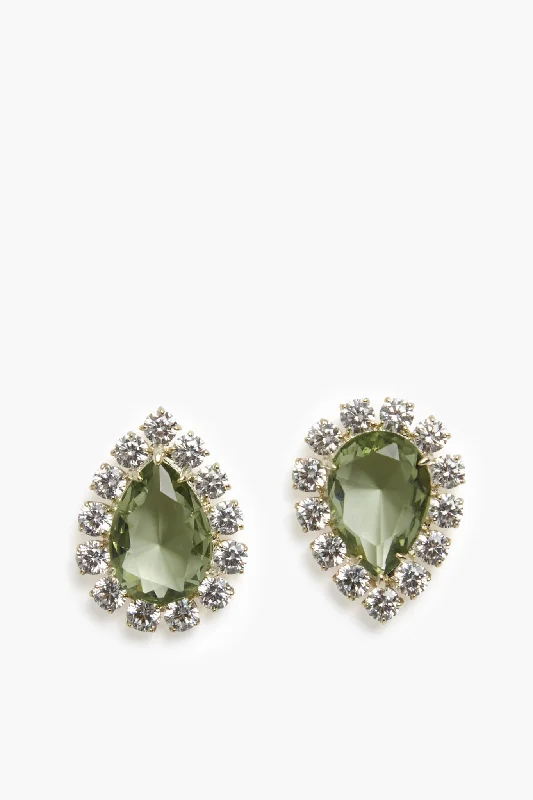 Green Embellished Mismatched Studs