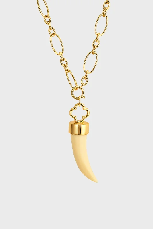 Ivory Tusk Pendant Necklace