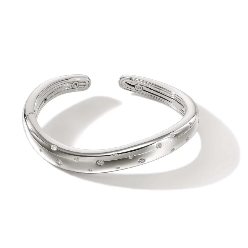 John Hardy Surf Collection Kick Cuff Bracelet in Sterling Silver with Diamonds (3/8ct tw)