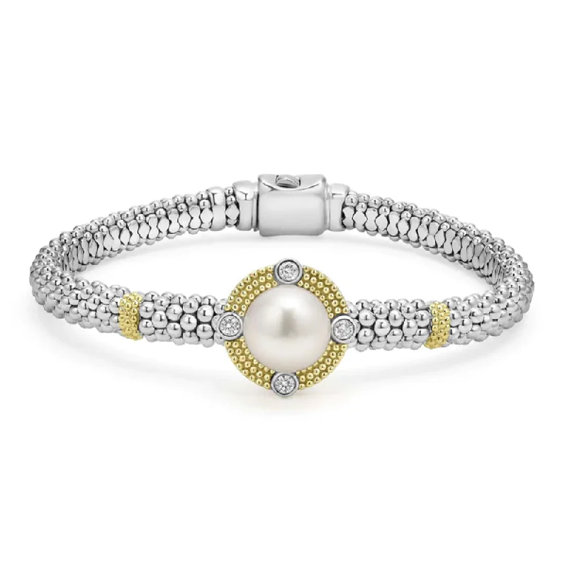 Lagos Luna Pearl Diamond Caviar Bracelet, 6mm