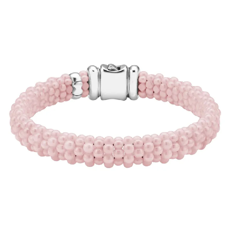 Lagos Pink Caviar Ceramic Beaded Bracelet, 9mm