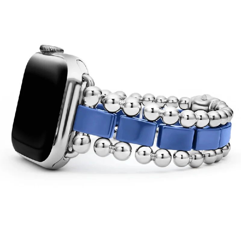 Lagos Smart Caviar Ultramarine Ceramic and Stainless Steel Watch Bracelet, 38-45mm