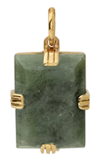 Lennox Pendant w/ Jasper Stone, Gold Vermeil