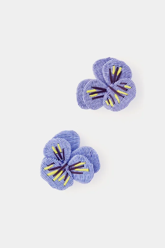 Lilac Pansy Studs