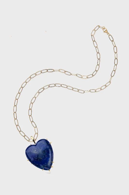 LOVE Carry Your Heart Pendant Necklace in Lapis