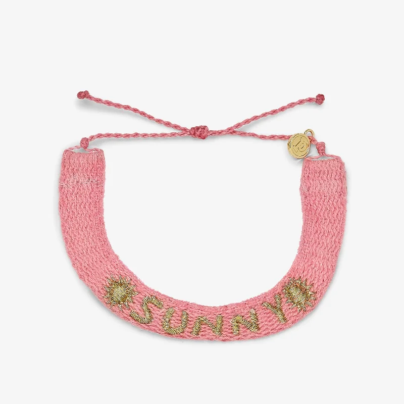 Metallic Sunny Woven Word Bracelet