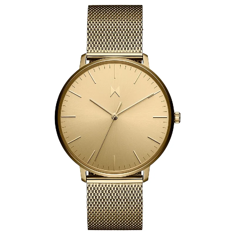 MVMT Legacy Slim Mens Watch with Gold Toned Dial and Gold Toned Ionic Plated Stainless Steel Bracelet (quartz movement)