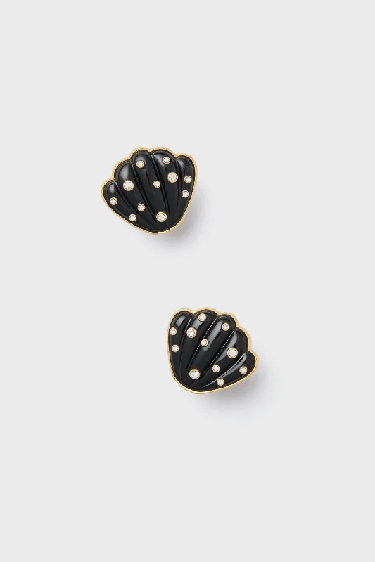 Noir Celia Shell Studs