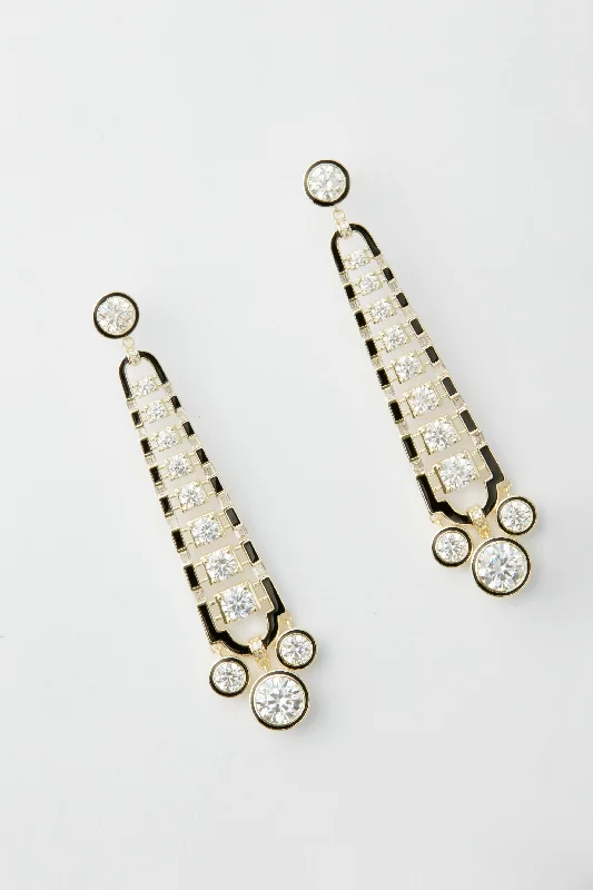 Noir Enamel Embellished Drops