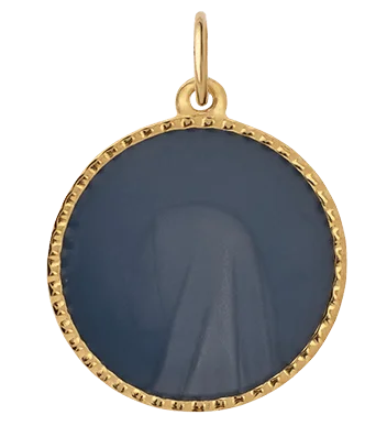 Patron Pendant w/ Blue Enamel, Gold Vermeil