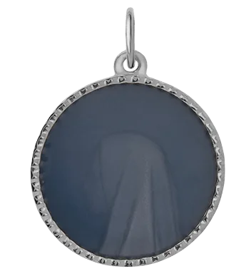 Patron Pendant w/ Blue Enamel, Sterling Silver