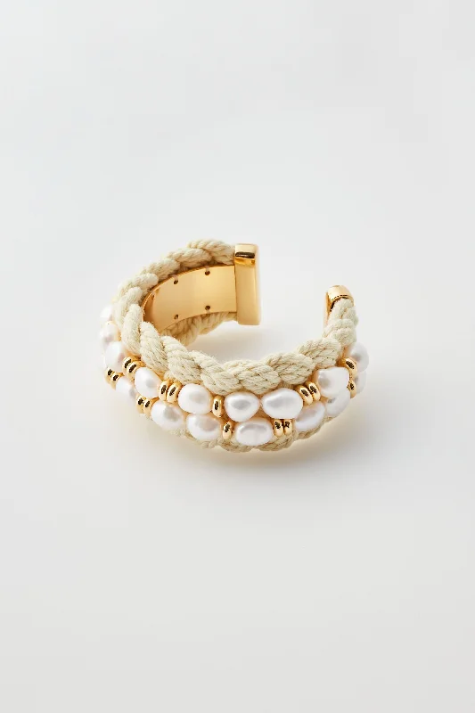 Pearl and Raffia Cuff