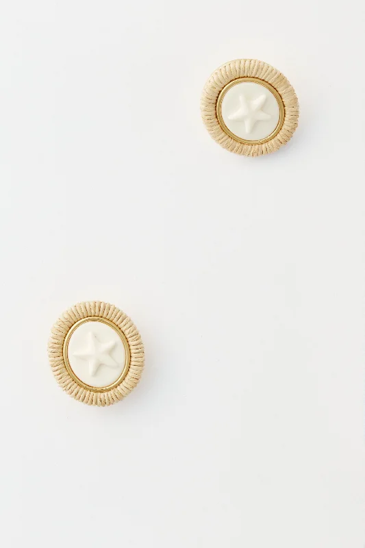 Raffia and Cream Ahoy Studs