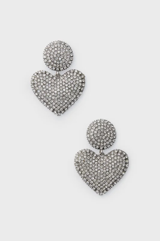 Rhinestone Puff Heart Drop