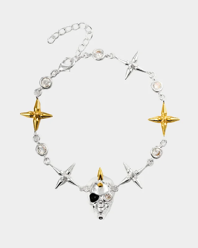 Silver & Golden Skull Bracelet