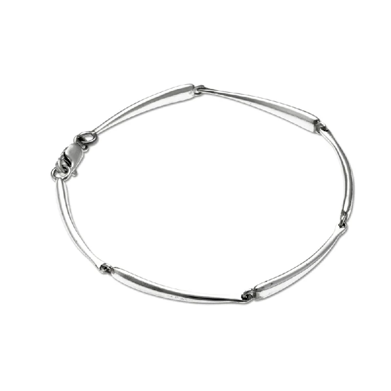 Sterling Silver Twig Link Bracelet