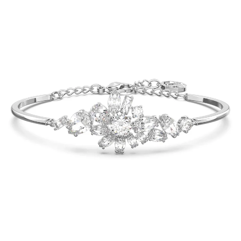 Swarovski Crystal Gema Flower Bangle Bracelet