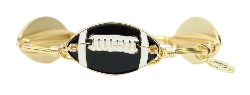 The Football Bangle Bracelet - Black