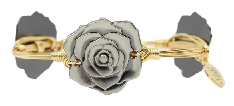 The Run for the Roses Bangle Bracelet - Pewter