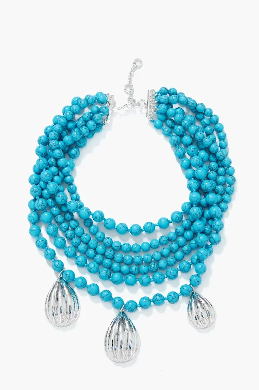 Turquoise and Silver Serena Necklace