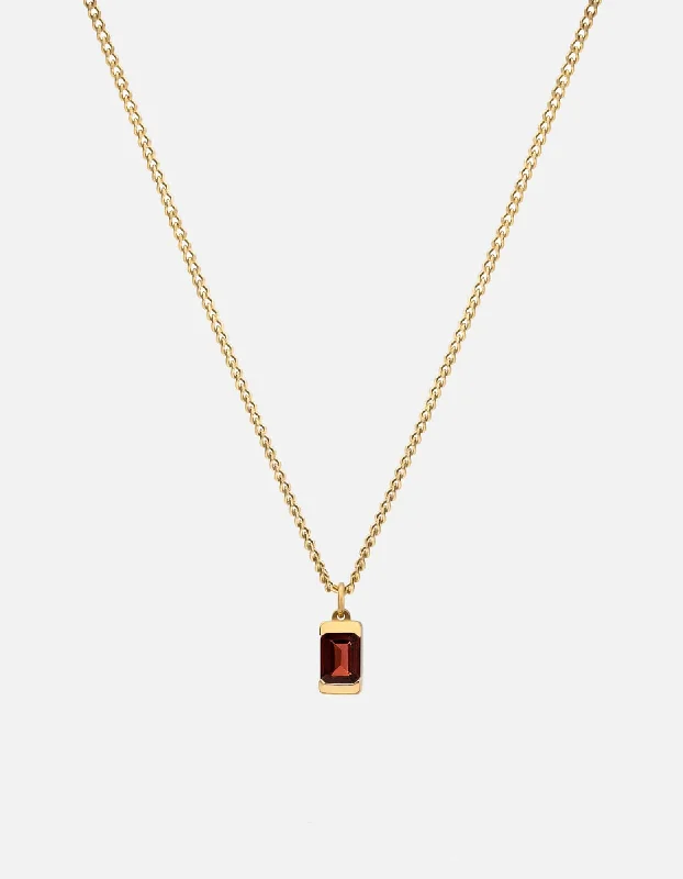 Valor Garnet Necklace, 14k Gold