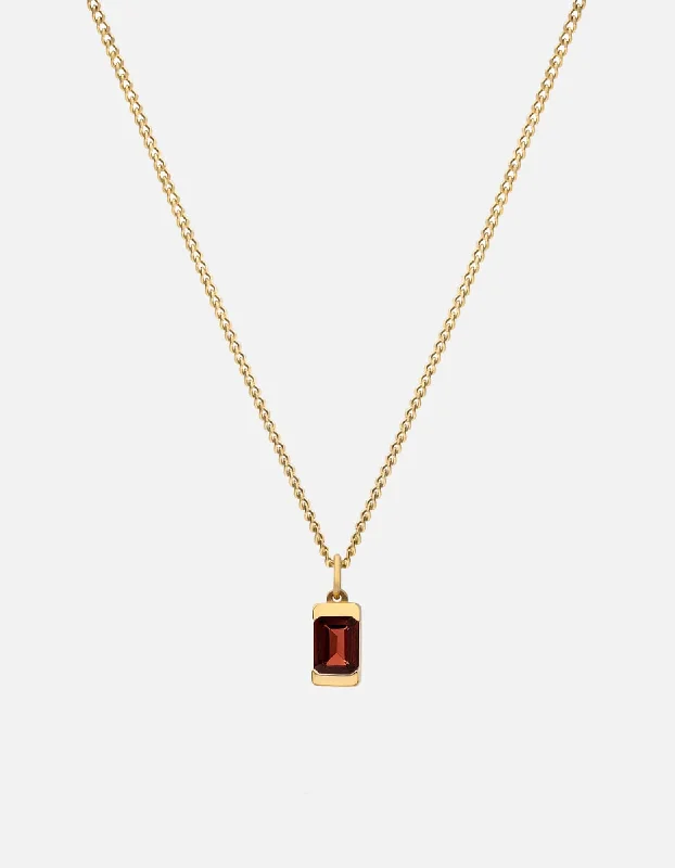 Valor Garnet Necklace, 14k Gold