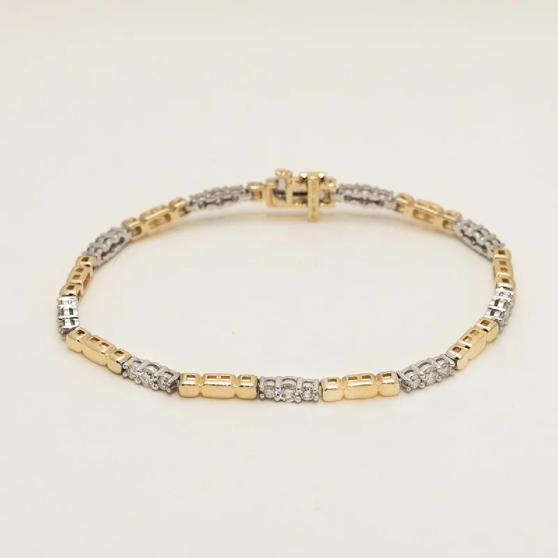 Diamond Link Bracelet in 14kt Yellow and White Gold (1 1/2ct tw)